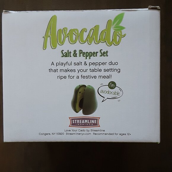 Streamline Avocado Salt & Pepper Ceramic Shaker Set - Picture 5 of 6